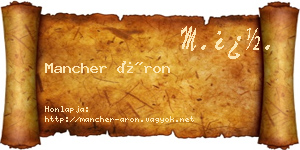Mancher Áron névjegykártya