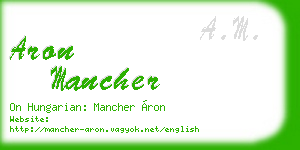aron mancher business card