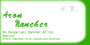 aron mancher business card
